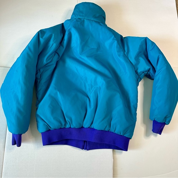 Vtg REVERSIBLE Columbia Teal & Purple Ski Snow Puffer Coat Jacket - Picture 10 of 13